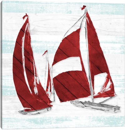 Red Full Sail II Canvas Art Print