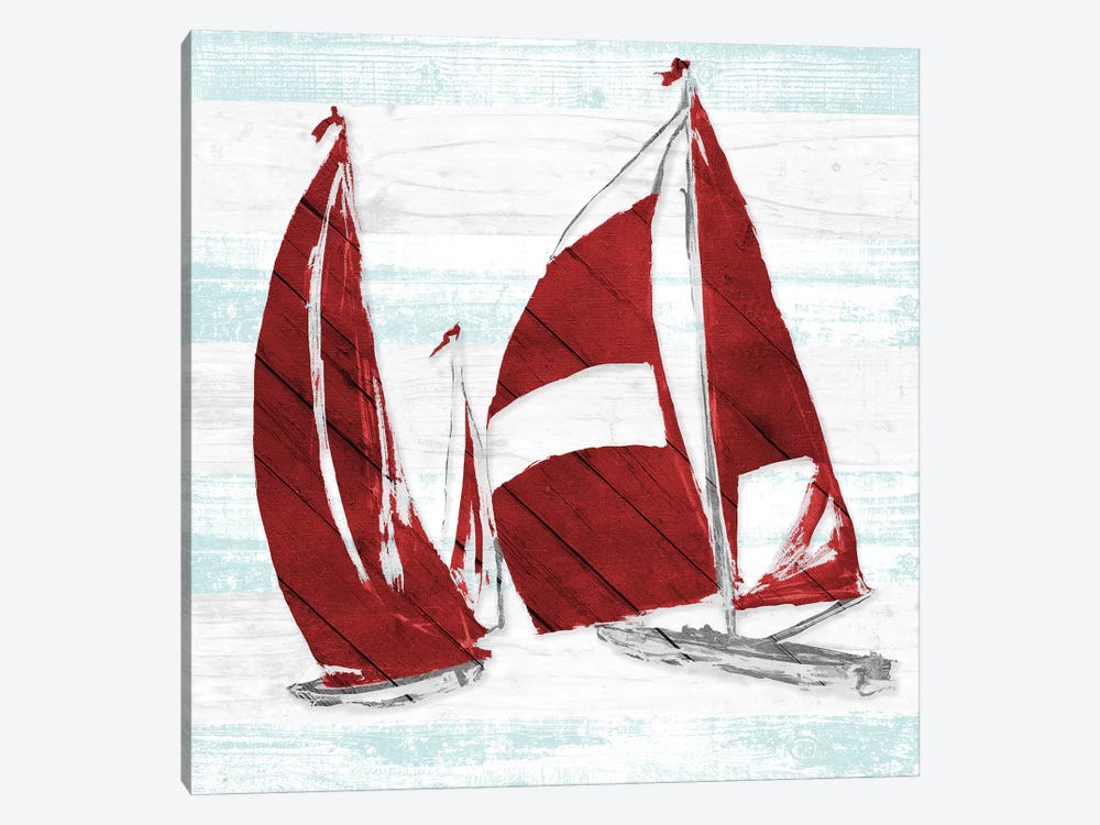 Red Full Sail II by Jane Slivka 1-piece Canvas Wall Art