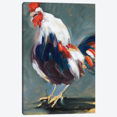 Rising Rooster Canvas Print #JSL61} by Jane Slivka Canvas Print