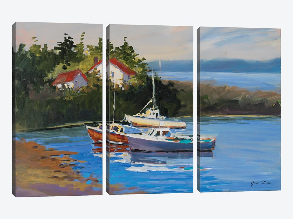Sailboats by Jane Slivka 3-piece Canvas Art Print