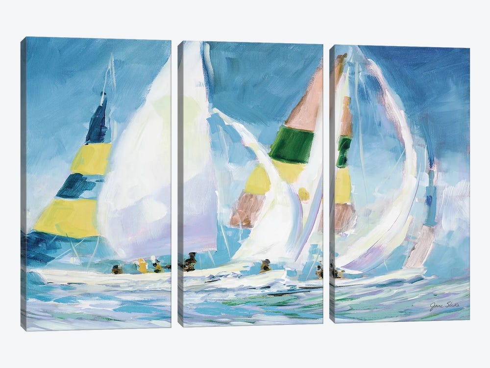 Sailing Away I by Jane Slivka 3-piece Canvas Artwork