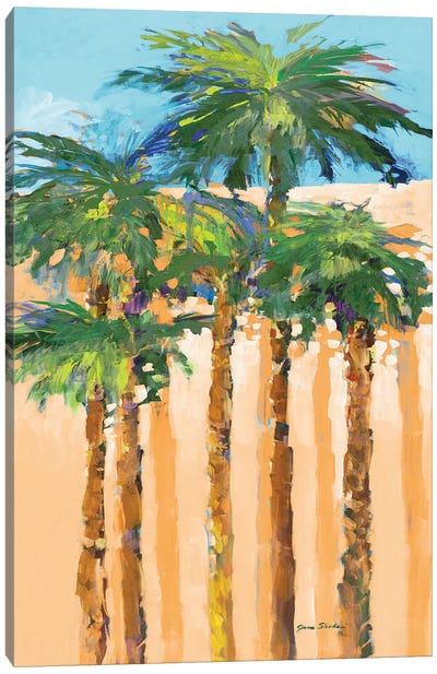 Tan Shadow Palms I Canvas Art Print