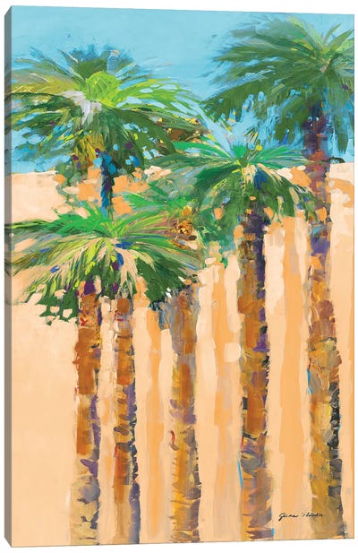 Tan Shadow Palms II Canvas Art Print