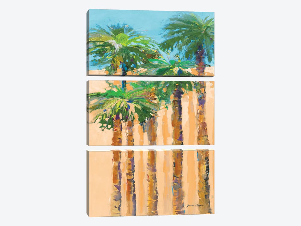Tan Shadow Palms II by Jane Slivka 3-piece Canvas Artwork