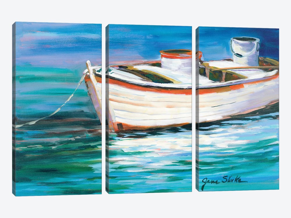 The Row Boat that Could by Jane Slivka 3-piece Canvas Wall Art