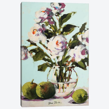 White Rose Canvas Print #JSL80} by Jane Slivka Canvas Art Print