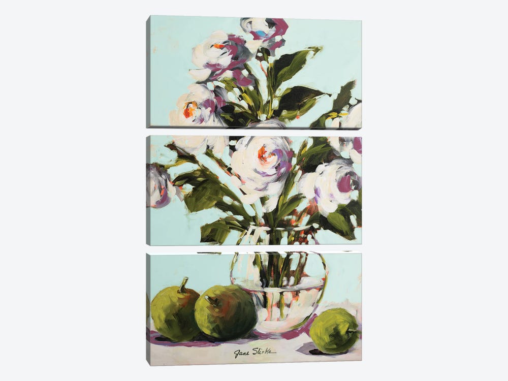 White Rose by Jane Slivka 3-piece Canvas Art Print