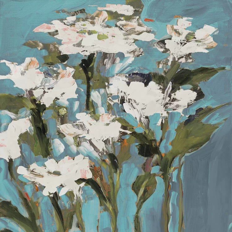 Wild Flowers on Blue I by Jane Slivka wall art
