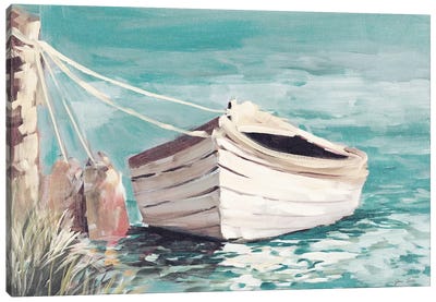 Canoe Canvas Art Print - Lake Art