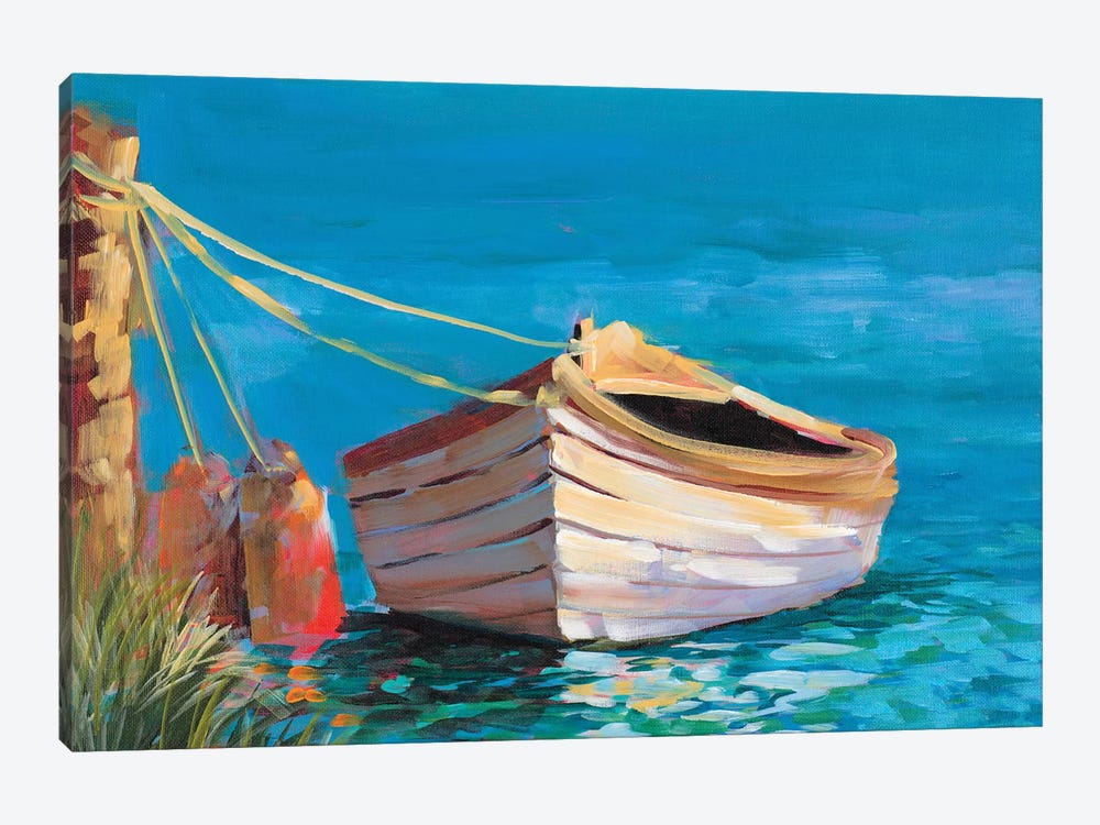 Canoe on the Dark Blue Lake by Jane Slivka 1-piece Canvas Print