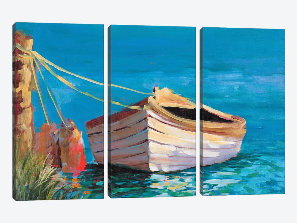 Canoe on the Dark Blue Lake by Jane Slivka 3-piece Art Print
