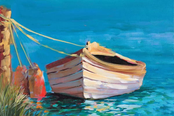 Rowboats: Canoe on the Dark Blue Lake by Jane Slivka