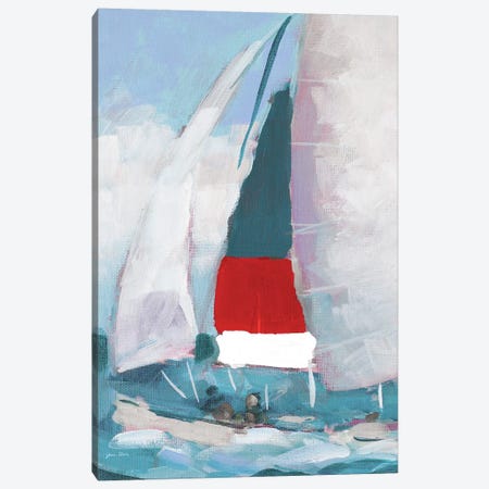 Red and Blue Sail I Canvas Print #JSL88} by Jane Slivka Canvas Art Print