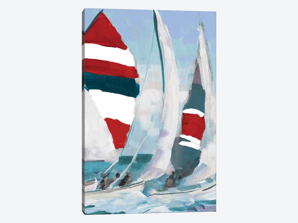Red and Blue Sail II by Jane Slivka 1-piece Canvas Artwork