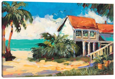 Tropical Getaway Canvas Art Print - Palm Tree Art