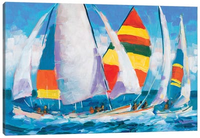 Wide Sails Canvas Art Print - Kids Transportation Art