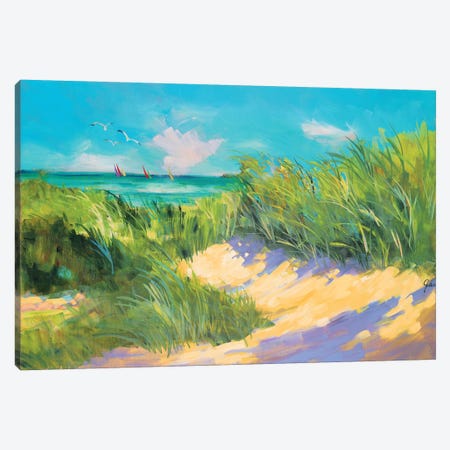 Blue Grass Breeze I Canvas Print #JSL9} by Jane Slivka Canvas Artwork