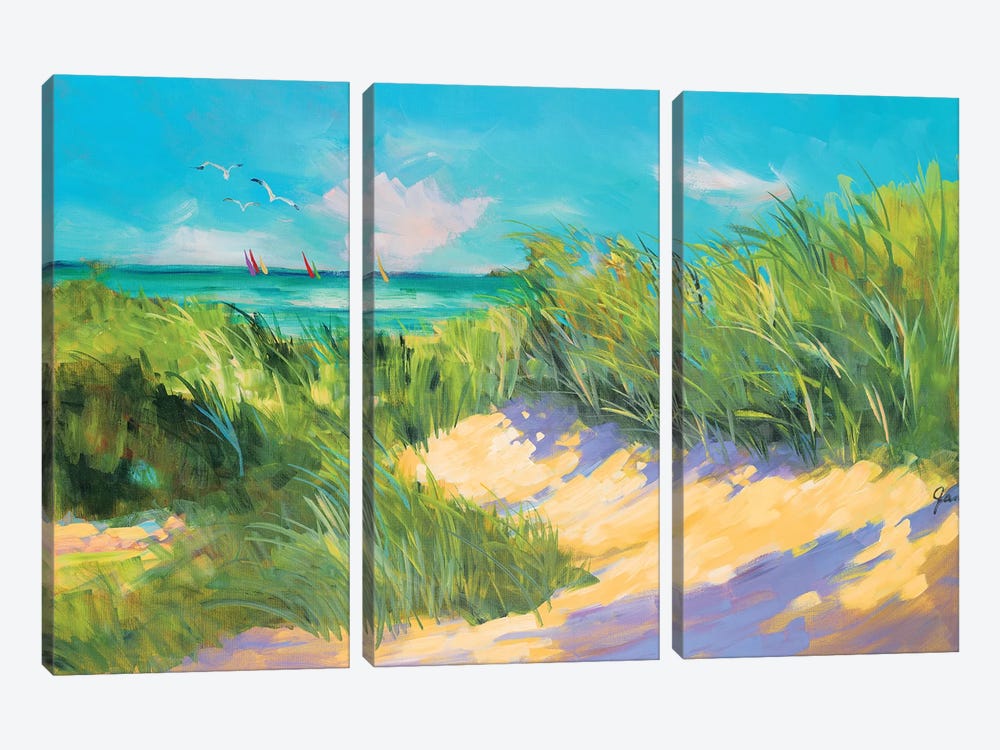 Blue Grass Breeze I by Jane Slivka 3-piece Canvas Art