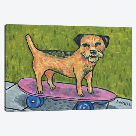Border Terrier Skateboarding Canvas Print #JSM10} by Jay Schmetz Canvas Print