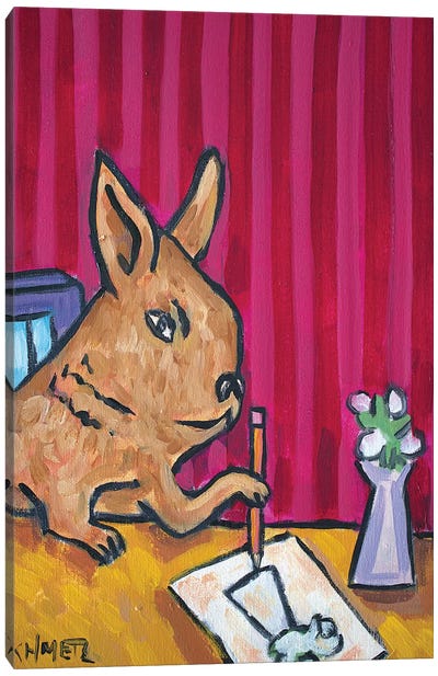 Bunny Artist Canvas Art Print - Jay Schmetz