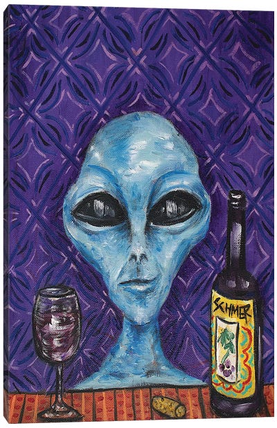 Alien Wine Canvas Art Print - Jay Schmetz