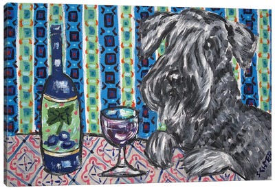 Ceski Terrier Wine Canvas Art Print