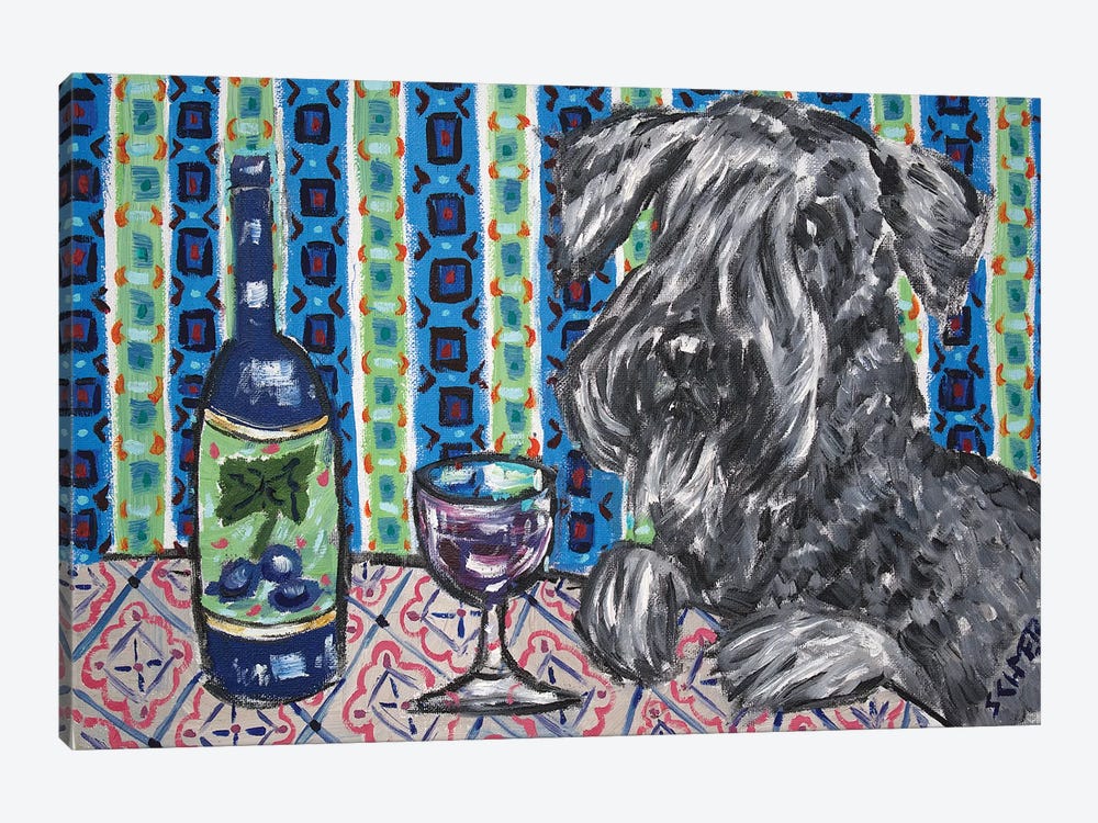 Ceski Terrier Wine by Jay Schmetz 1-piece Canvas Artwork
