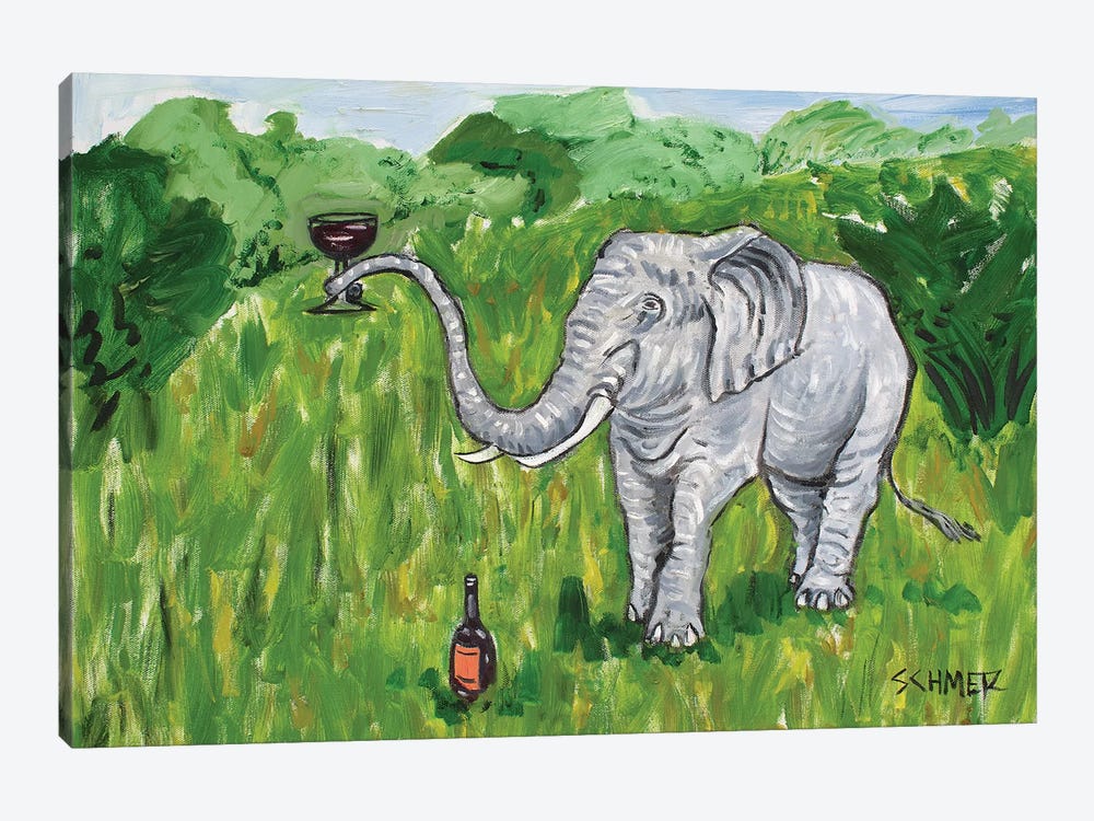 Elephant Wine by Jay Schmetz 1-piece Canvas Art