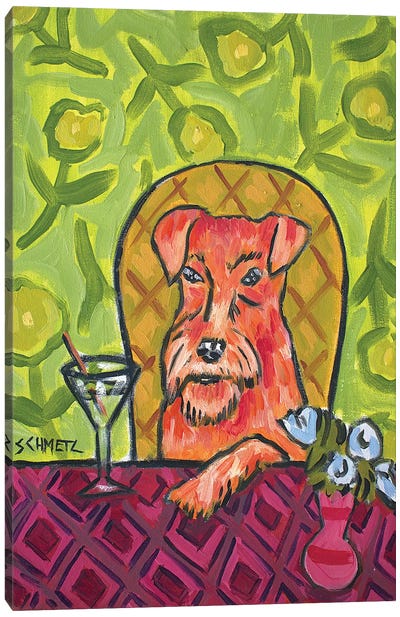 Irish Terrier Martini Canvas Art Print