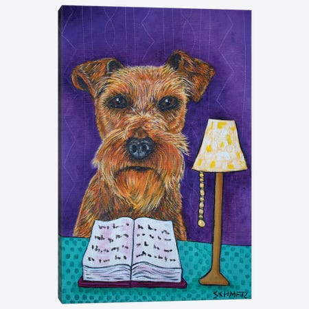 Irish Terrier Reading Canvas Print #JSM37} by Jay Schmetz Canvas Art