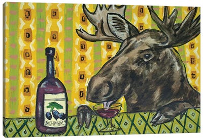 Moose Wine Canvas Art Print - Jay Schmetz