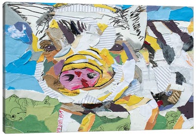 Pig Collage Canvas Art Print - Jay Schmetz