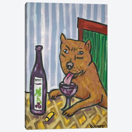 Pitbull Wine Canvas Print #JSM49} by Jay Schmetz Canvas Artwork
