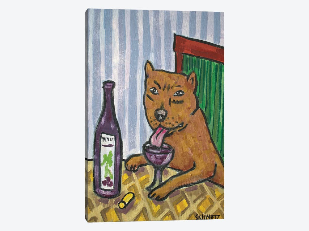 Pitbull Wine by Jay Schmetz 1-piece Canvas Art Print