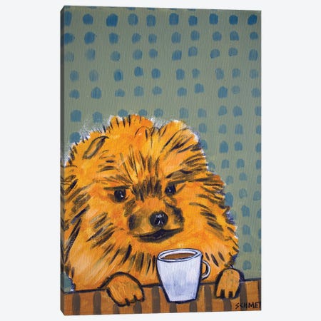 Pomeranian Coffee Canvas Print #JSM50} by Jay Schmetz Art Print