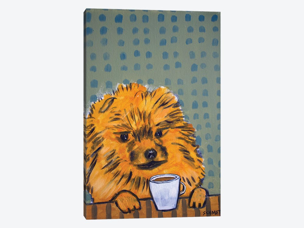 Pomeranian Coffee by Jay Schmetz 1-piece Art Print