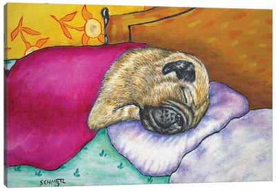 Pug Sleep Couch Canvas Art Print - Sleeping & Napping Art