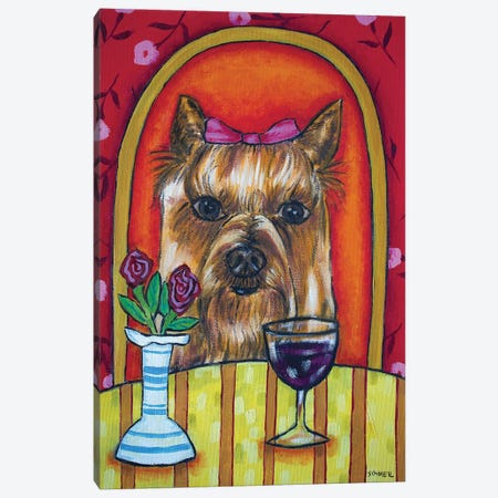 Yorkie Wine Canvas Print #JSM69} by Jay Schmetz Canvas Wall Art