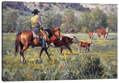 A Darn Good Spring Canvas Art Print - Horseback Art