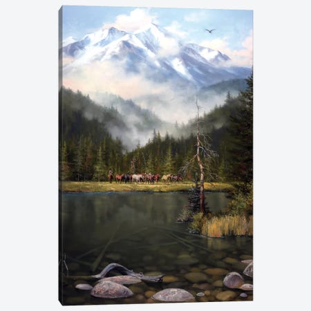 As the Mist Slowly Rises Canvas Print #JSO21} by Jack Sorenson Canvas Wall Art