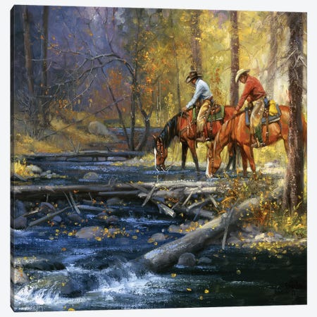 Cold Water & Falling Leaves Canvas Print #JSO22} by Jack Sorenson Canvas Artwork