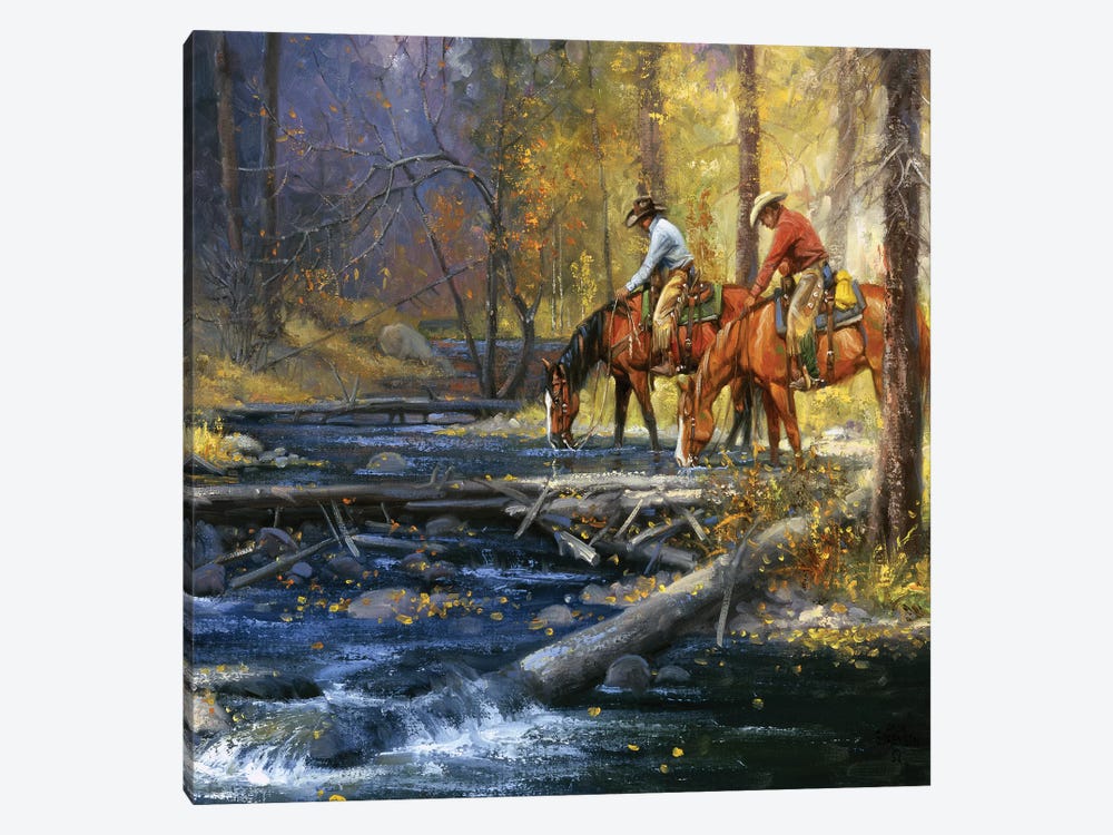 Cold Water & Falling Leaves by Jack Sorenson 1-piece Canvas Print