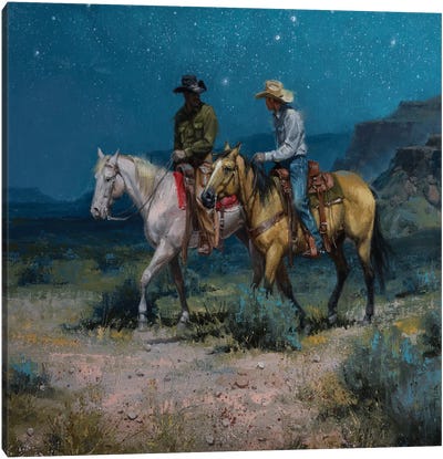 Night Riders Canvas Art Print - Horseback Art