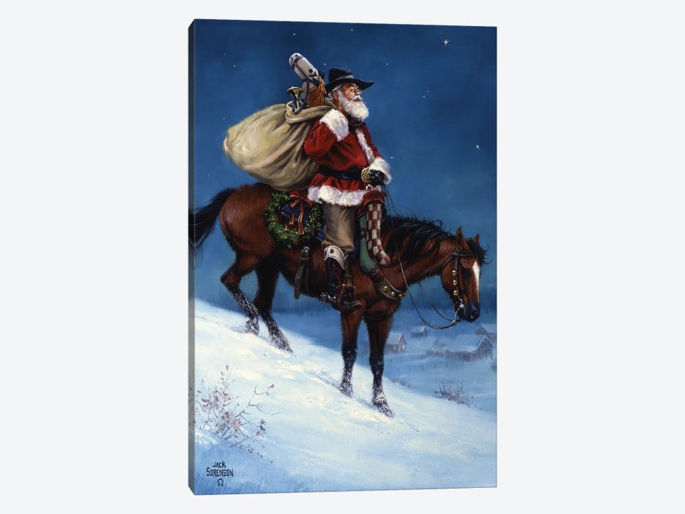 A Cowboy Christmas by Jack Sorenson 1-piece Canvas Print