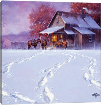 All Tracks Lead Home for the Holidays Canvas Art Print - Jack Sorenson