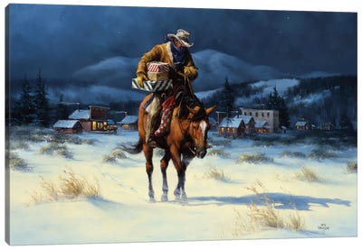 Bringing Christmas Home Canvas Art Print - Rustic Winter