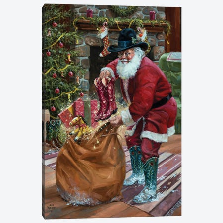 New Boots for Christmas Canvas Print #JSO40} by Jack Sorenson Canvas Artwork