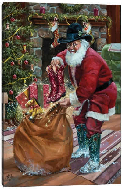 New Boots for Christmas Canvas Art Print - Christmas Scenes