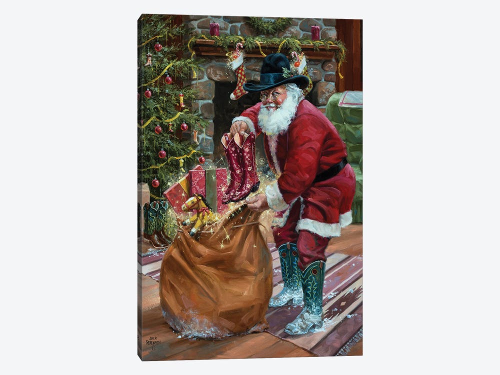 New Boots for Christmas by Jack Sorenson 1-piece Canvas Print