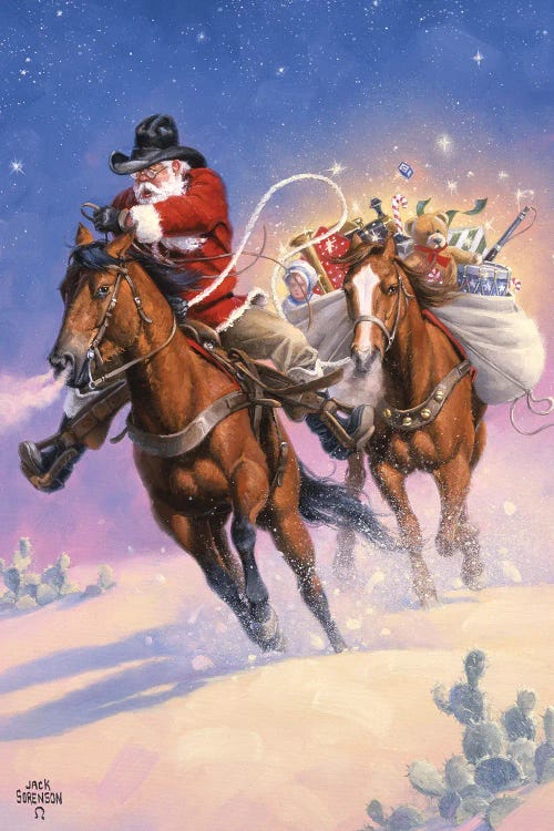 Santa's Big Ride by Jack Sorenson wall art